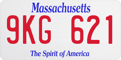 MA license plate 9KG621