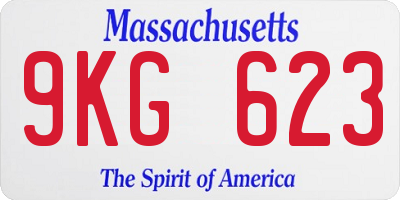 MA license plate 9KG623