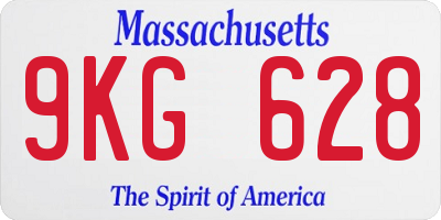 MA license plate 9KG628