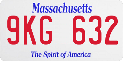 MA license plate 9KG632