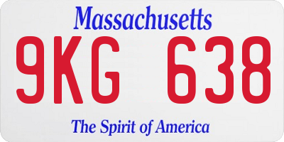 MA license plate 9KG638