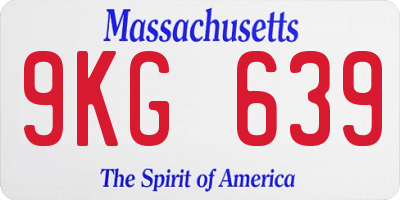 MA license plate 9KG639