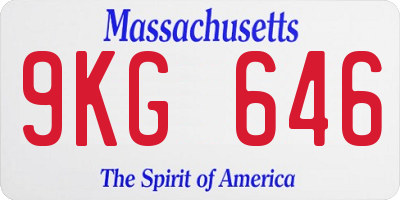 MA license plate 9KG646