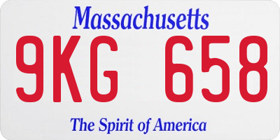 MA license plate 9KG658