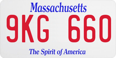 MA license plate 9KG660