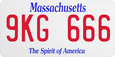 MA license plate 9KG666
