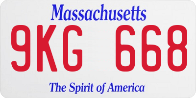 MA license plate 9KG668