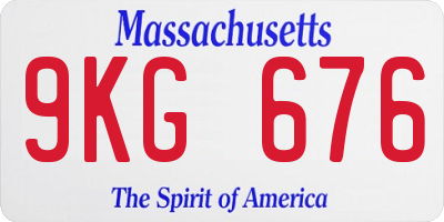 MA license plate 9KG676