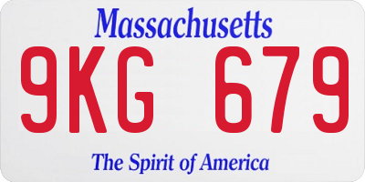 MA license plate 9KG679