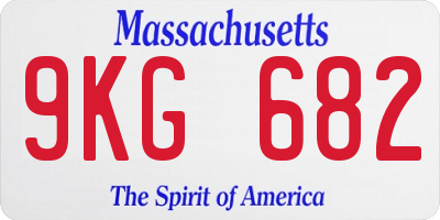 MA license plate 9KG682