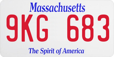MA license plate 9KG683