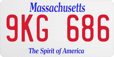 MA license plate 9KG686