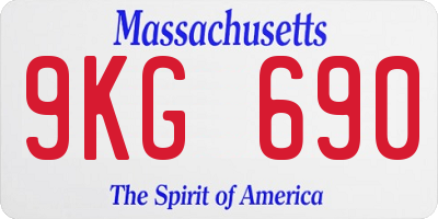 MA license plate 9KG690