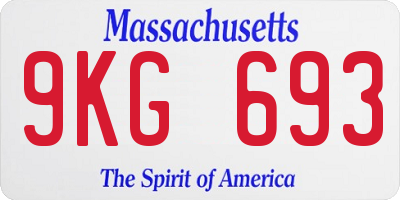 MA license plate 9KG693