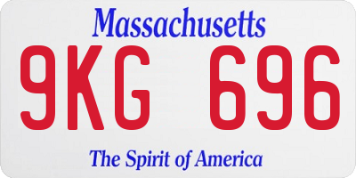 MA license plate 9KG696
