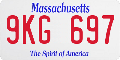 MA license plate 9KG697