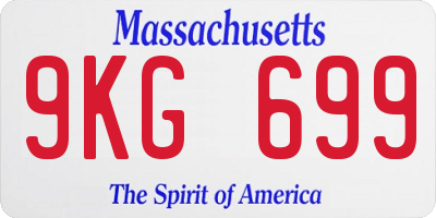 MA license plate 9KG699