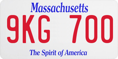 MA license plate 9KG700