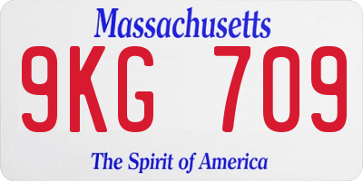 MA license plate 9KG709