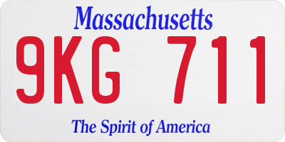 MA license plate 9KG711