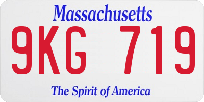 MA license plate 9KG719