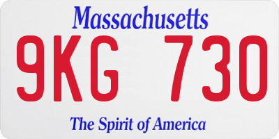 MA license plate 9KG730