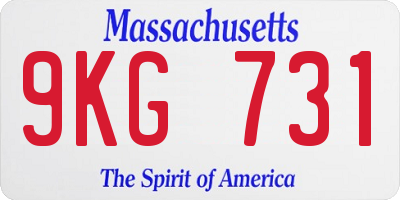 MA license plate 9KG731