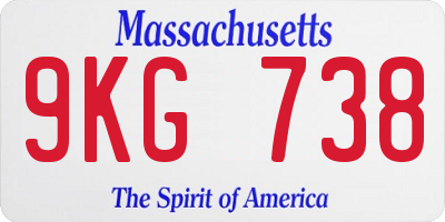 MA license plate 9KG738