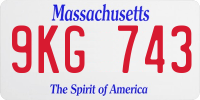 MA license plate 9KG743