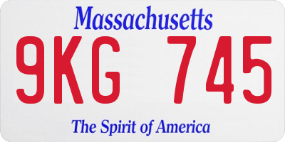 MA license plate 9KG745