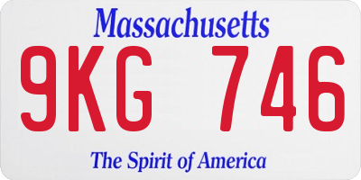 MA license plate 9KG746