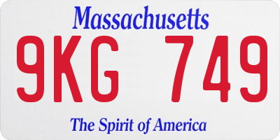 MA license plate 9KG749