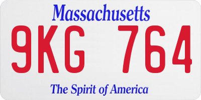MA license plate 9KG764