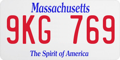 MA license plate 9KG769