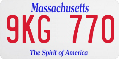MA license plate 9KG770