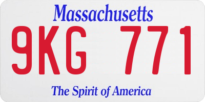 MA license plate 9KG771