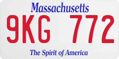 MA license plate 9KG772