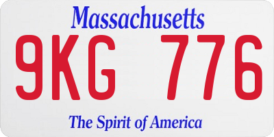 MA license plate 9KG776