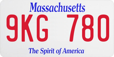 MA license plate 9KG780