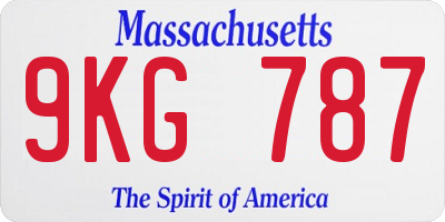MA license plate 9KG787