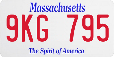 MA license plate 9KG795