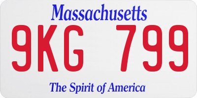 MA license plate 9KG799