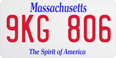 MA license plate 9KG806