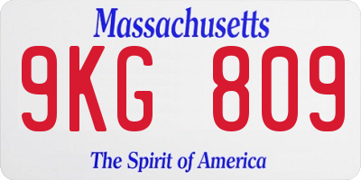 MA license plate 9KG809