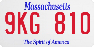 MA license plate 9KG810