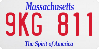 MA license plate 9KG811