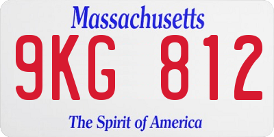 MA license plate 9KG812