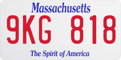 MA license plate 9KG818