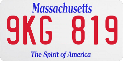 MA license plate 9KG819