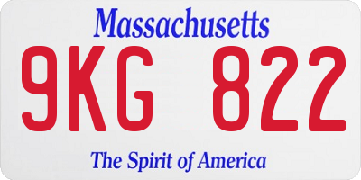 MA license plate 9KG822